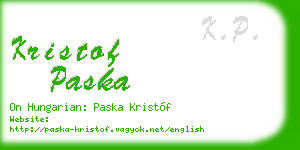 kristof paska business card