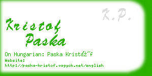 kristof paska business card